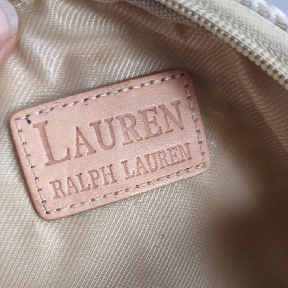 Lauren Ralph Lauren Beige and Pink Houndstooth Cosmetic Bag - Picture 8 of 12